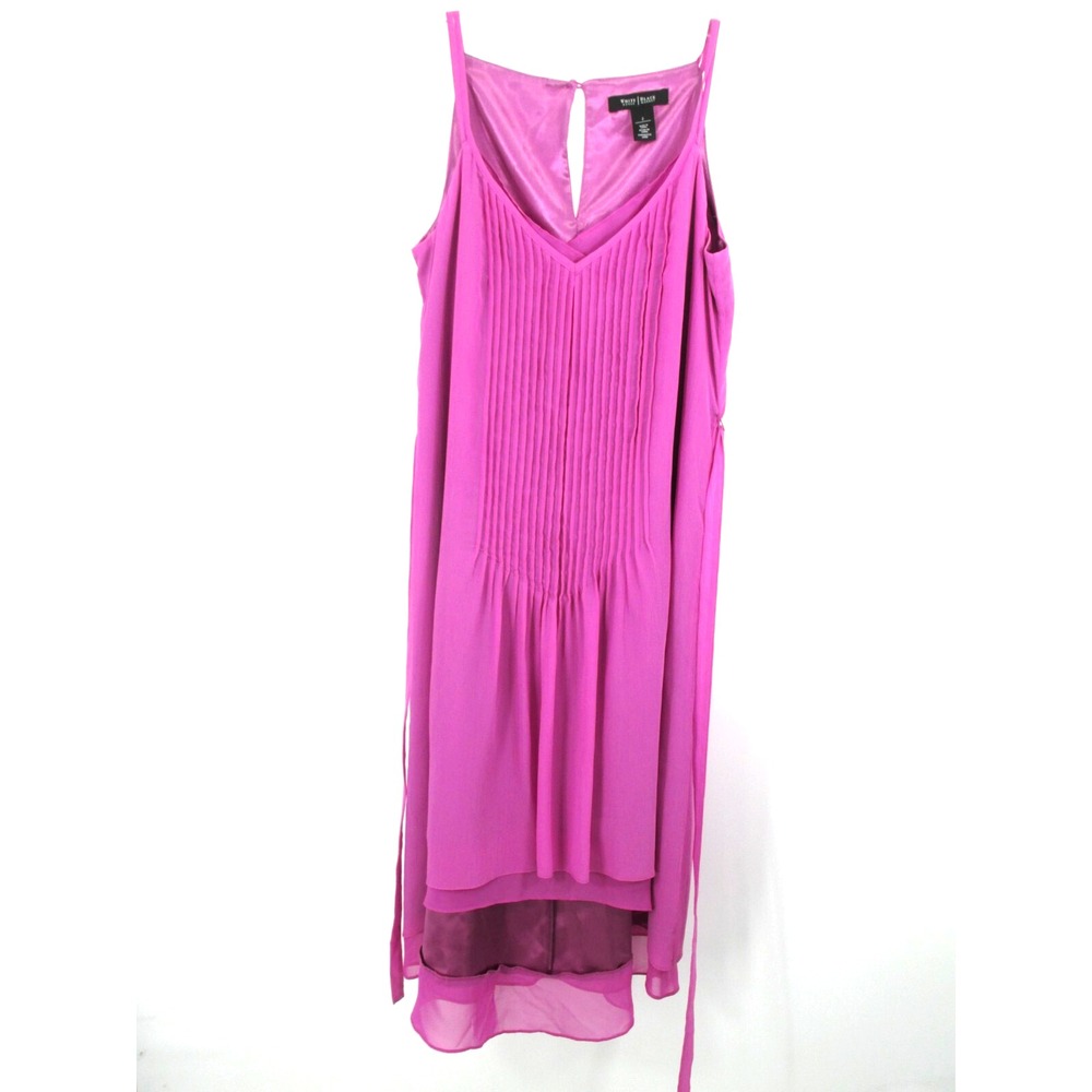 White House Black Market Lavender Midi Slip Dress Women 2 Boho Fairy Pleated